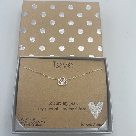 Little Luxuries Sterling Silver Past Present Future Necklace New in Box - Picture 2 of 3